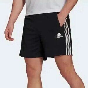 NEW Adidas Men's L Black & White Stripe Athletic Shorts